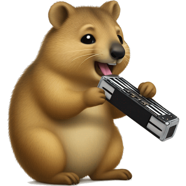 Quokka with a harmonica emoji