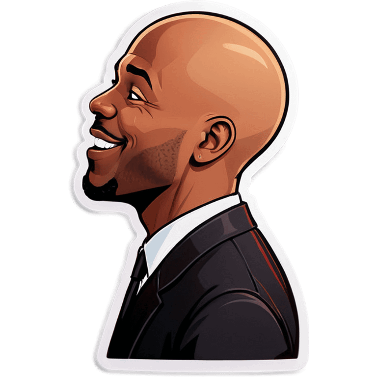 Bald black man in love  emoji