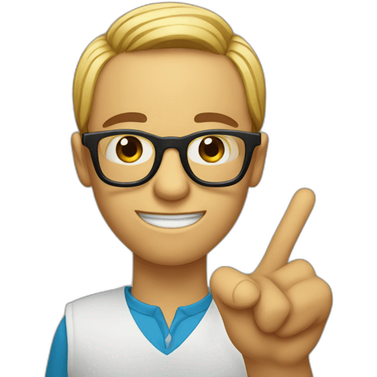 nerd holding up finger with glasses on saying "actually" emoji