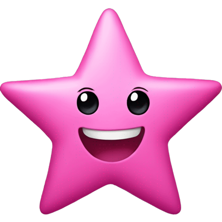 Pink star happy face emoji