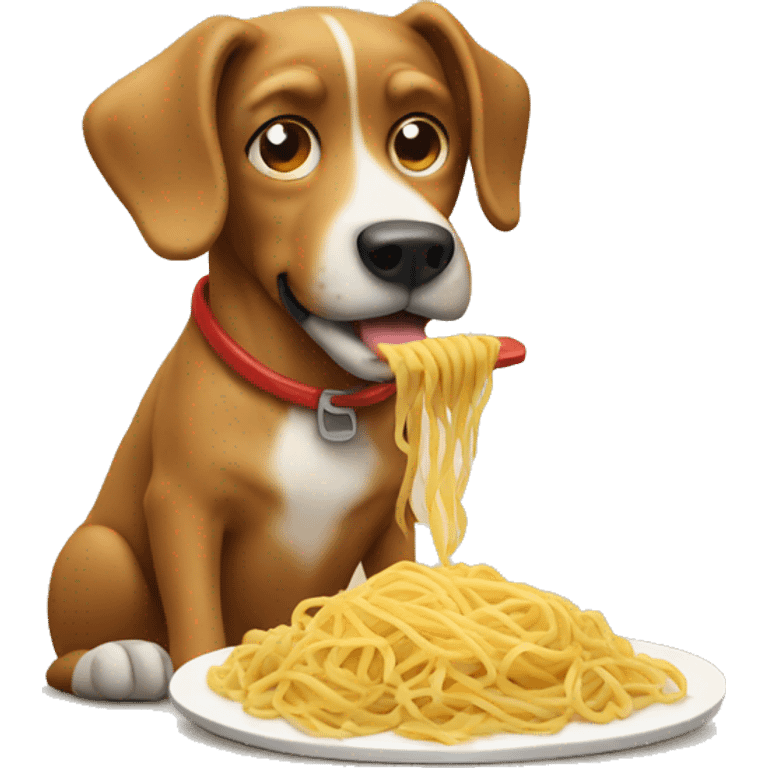 Dog cooking pasta emoji