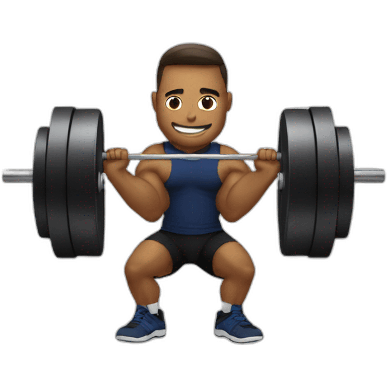 powerlifter squating heavy weights emoji