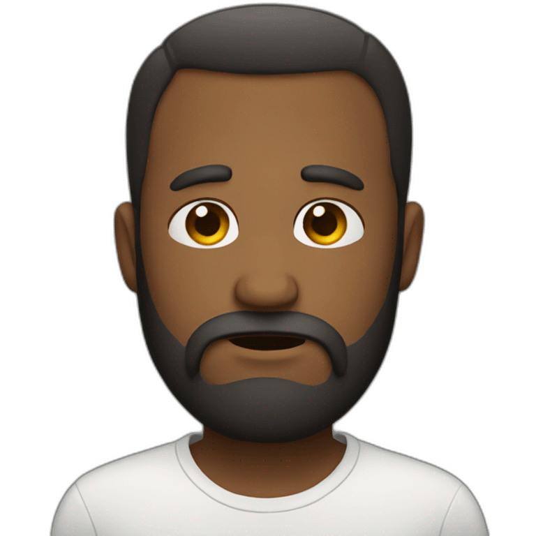 Sad emoji with beard emoji