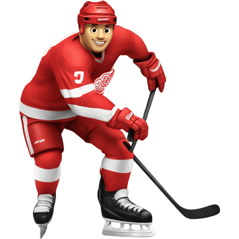 Detroit red wings hockey player, full figure with skates emoji