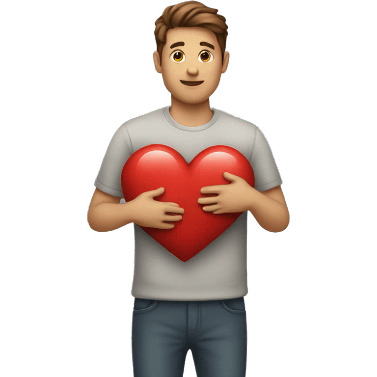 Men holding heart emoji