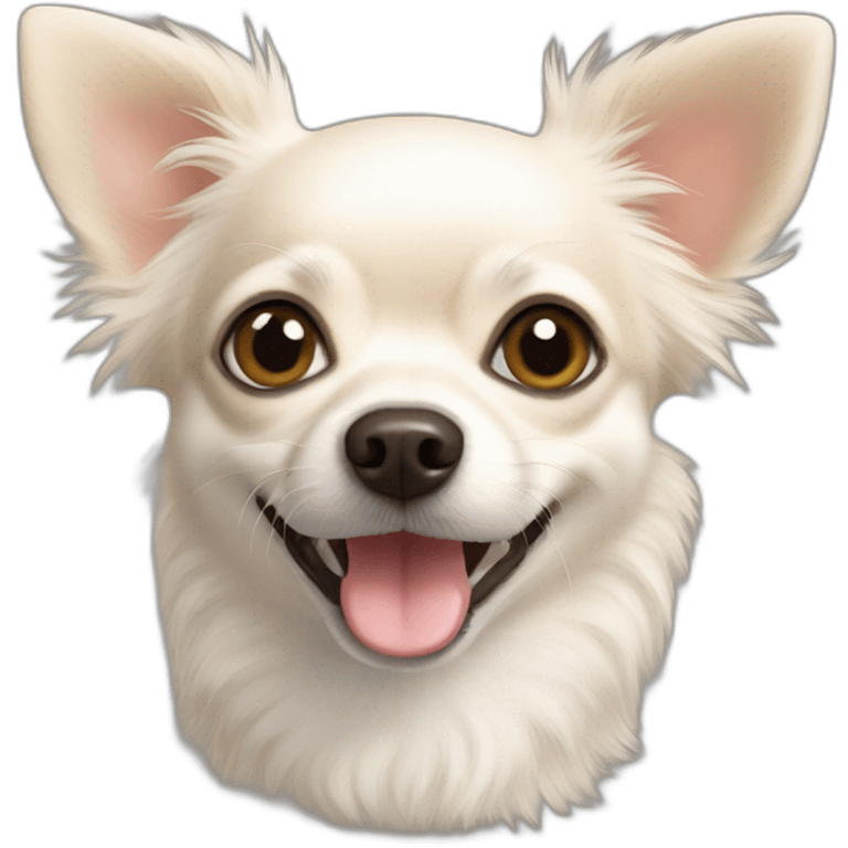 white short hair chihuahua Pomeranian mix emoji