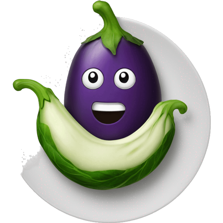 Eggplant in a salad  emoji