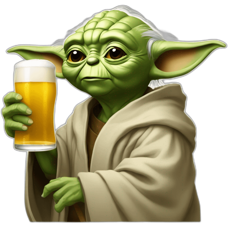 Yoda qui boit une bière emoji