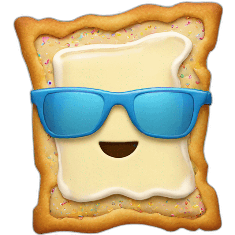 pop tart with frosting wearing sunglasses emoji