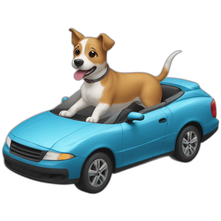 Dog wiyh ride the car emoji