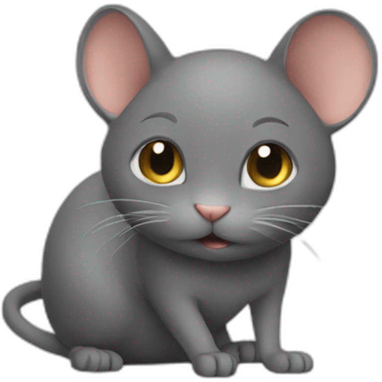 Souris sur chat emoji