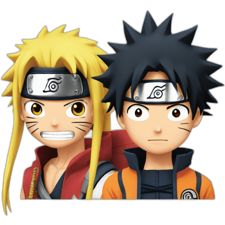 Naruto with luffy emoji