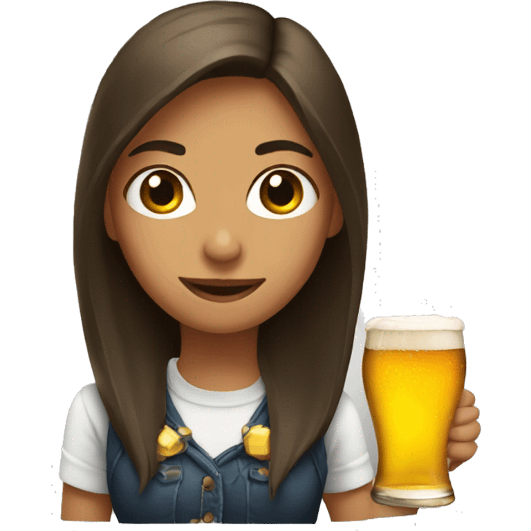  girl with beer emoji