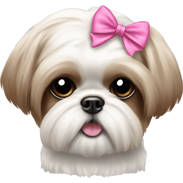 shih tzu with pink bow  emoji