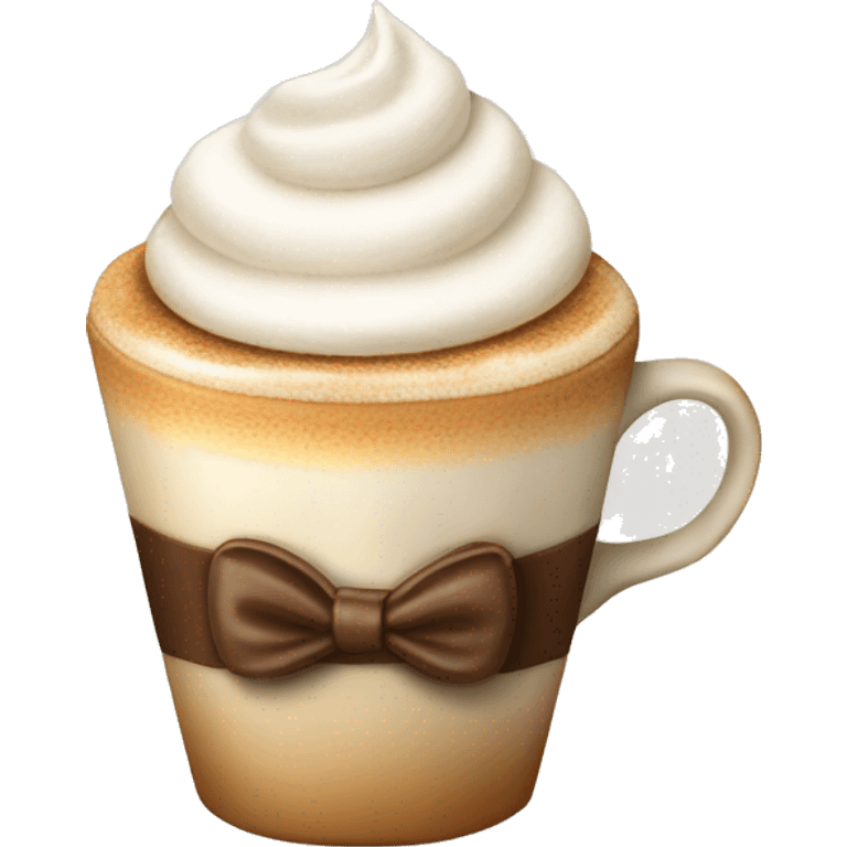 cup cappuccino  with white bow  emoji