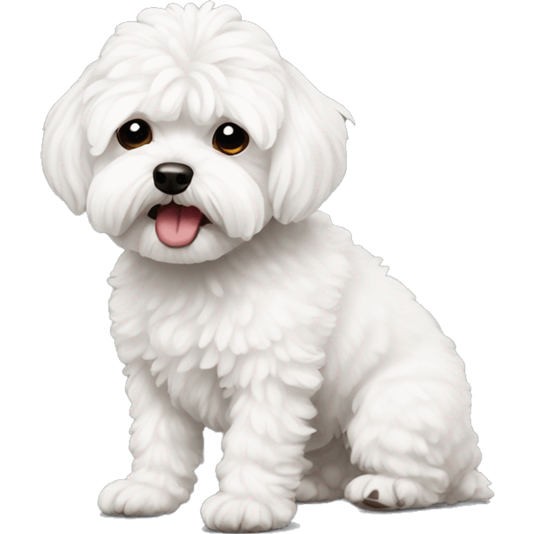 white maltipoo in bad mood emoji