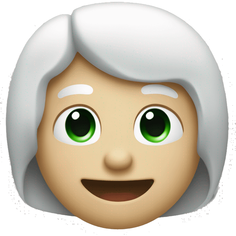 Create emoji, square, with rounded edges, smiling, with big white, white eyes. The mouth should be open in a wide smile, showing a red tongue. The square must be green. emoji