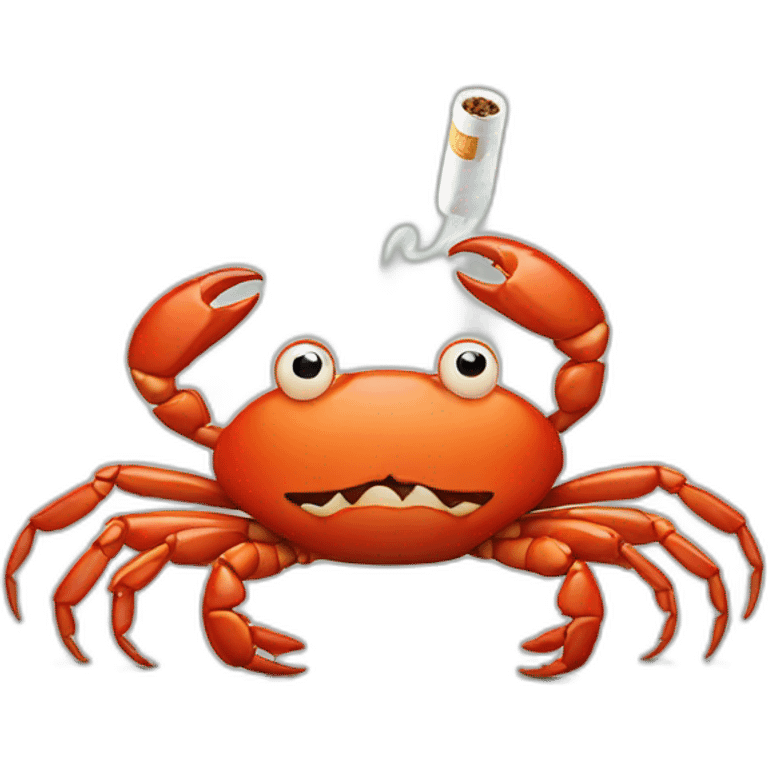 crab with two cigarettes emoji