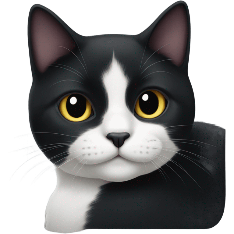 Black cat with tuxedo emoji