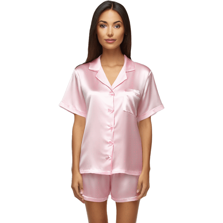 Cute silk pyjama top light pink  emoji