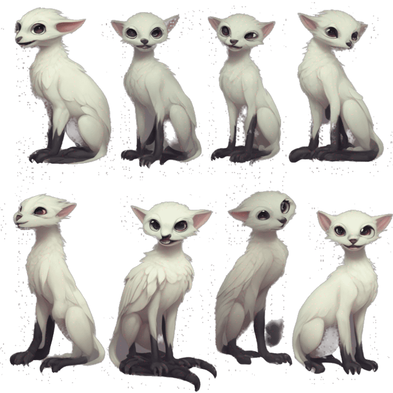  Cute Edgy Realistic Rare Fantasy eldritch Slim Vernid-Trico-Melprin-Lombax-species by LiLaiRa, by Falvie, full body emoji