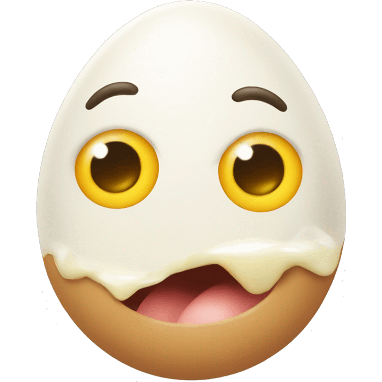 Egg face bitting their finger emoji