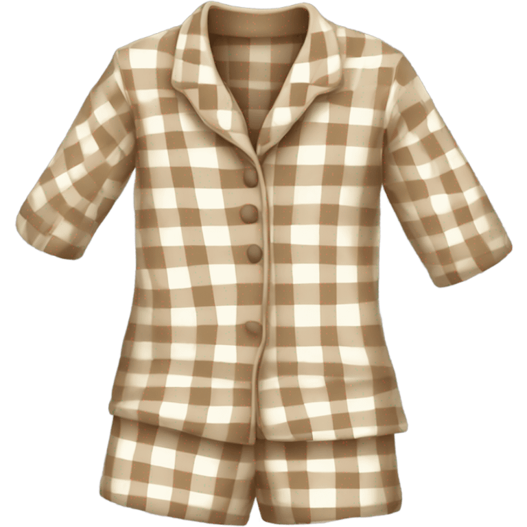 beige brown checkered pajamas emoji