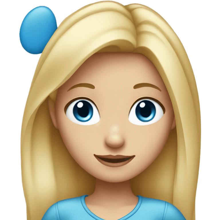 Blonde girl.  Blue eyes.  Going to Disney world wearing Mickey ears  emoji