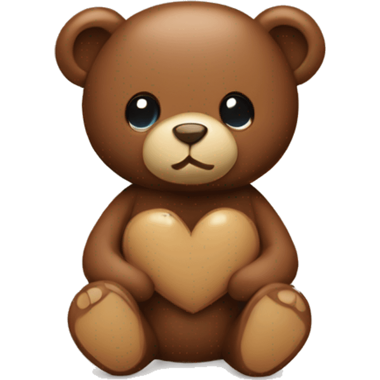 Brown heart with a teddy bear emoji