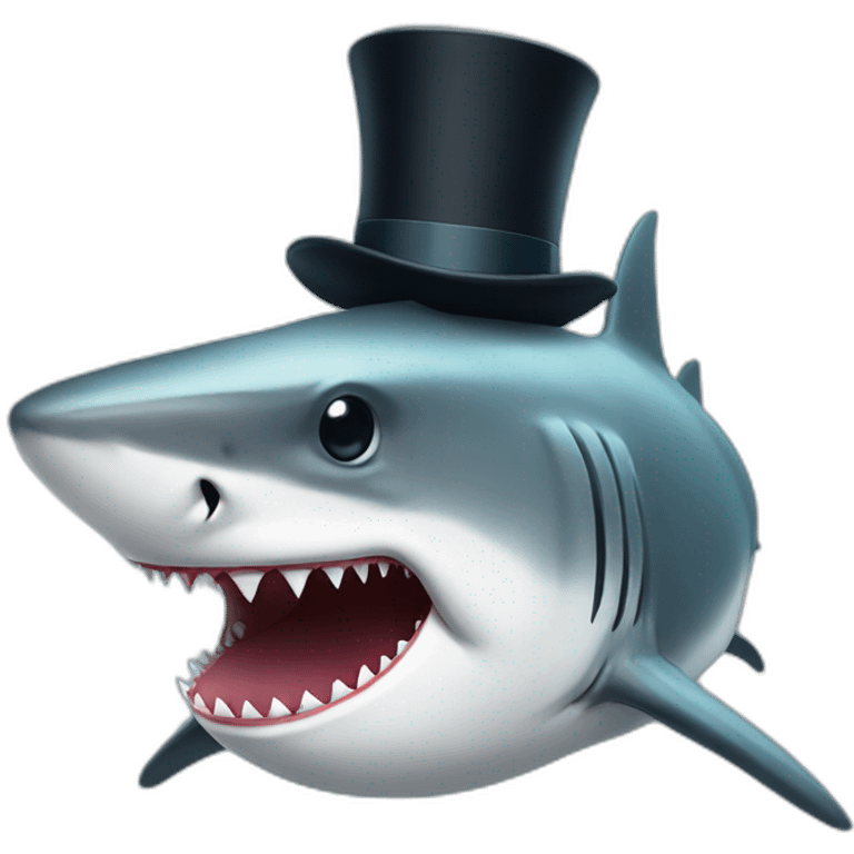 Shark with a top hat emoji