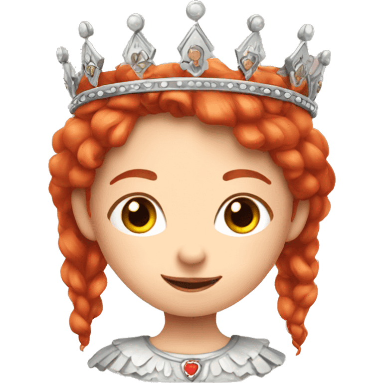 A cute red haired slavic girl with a crown emoji