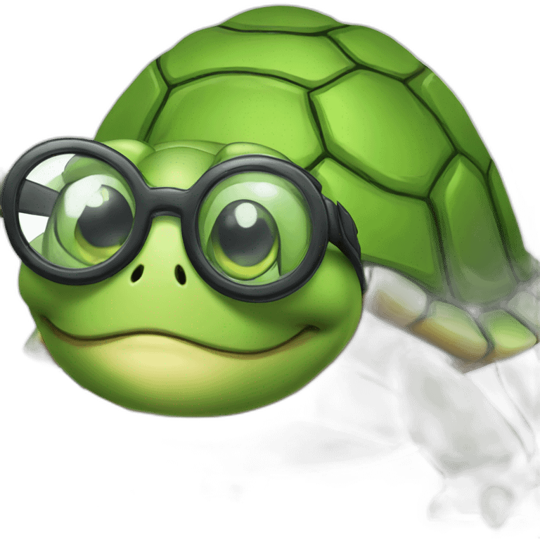 scientific turtle on four legs with glasses emoji