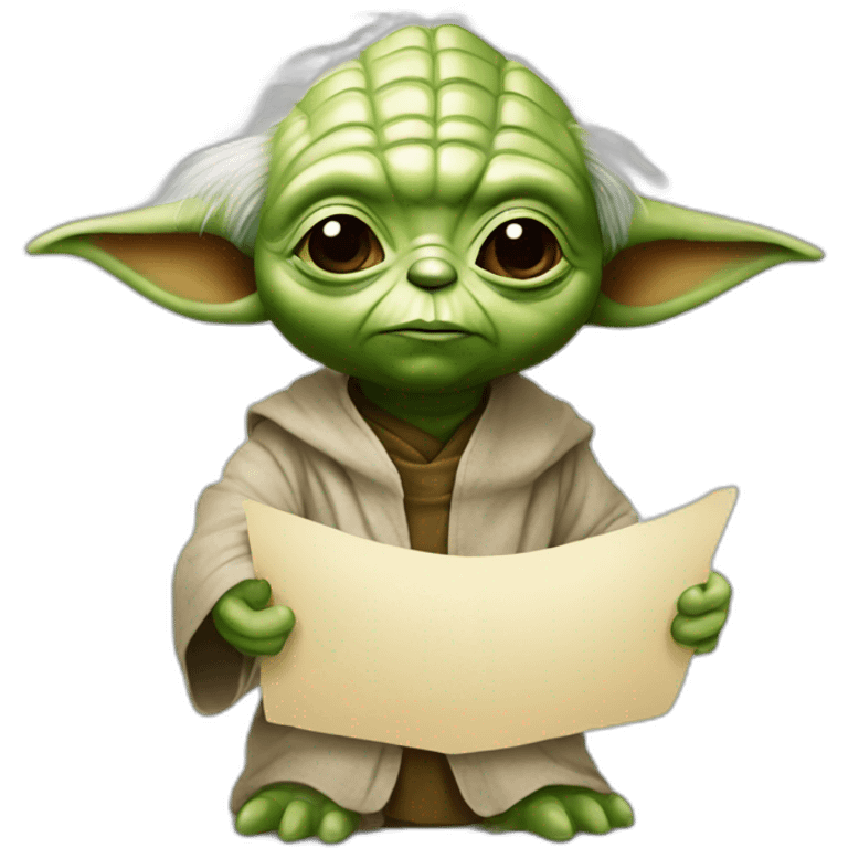 Yoda with card  emoji