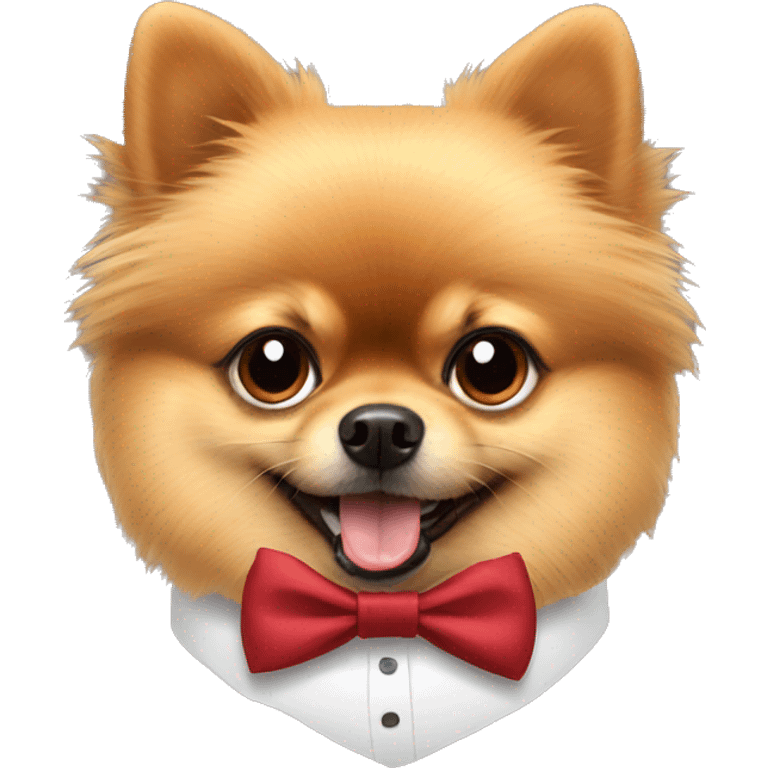 Mean Pomeranian in a bow tie emoji