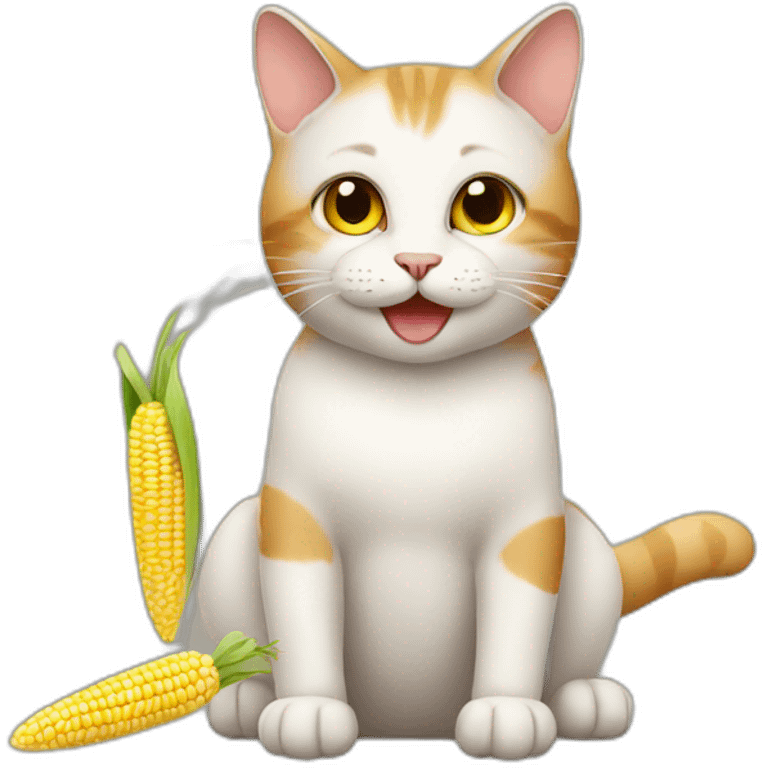 cat with corn emoji