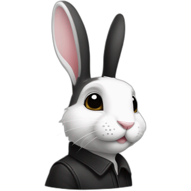 Lapin noir et blanc emoji