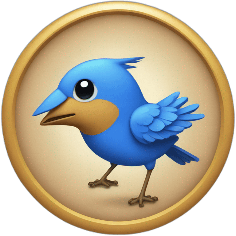 blue birds spinning around person emoji