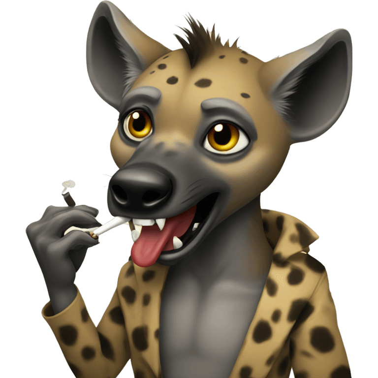 Hyena smoking emoji