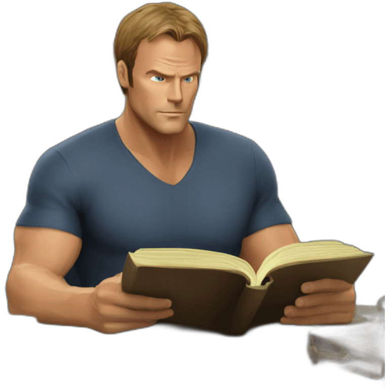 Michael Shanks Stargate reading a book emoji