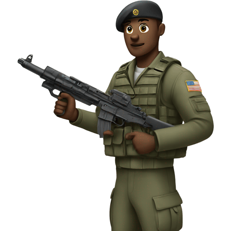 Military man holding gun emoji