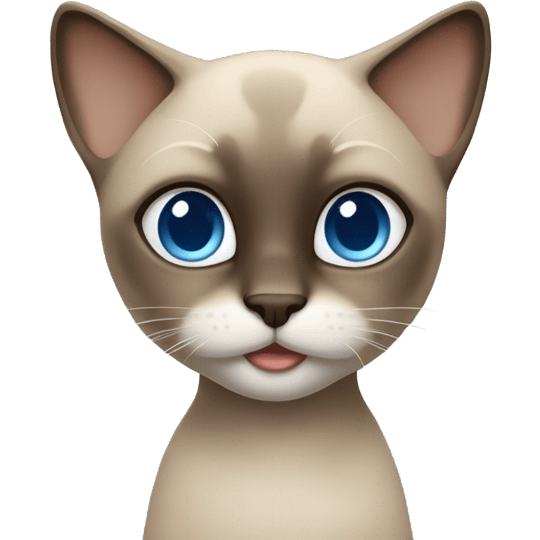 Dark Brown face - beige body and ears female thai cat with blue eyes  emoji