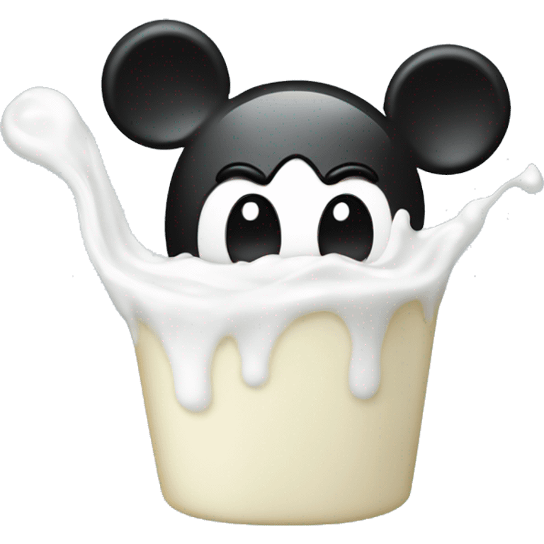 Mickey mouse covered in milk emoji