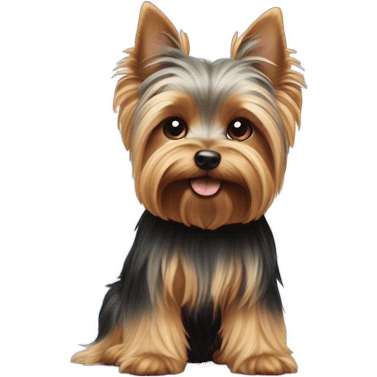 Yorkshire Terrier with a tail on his head emoji