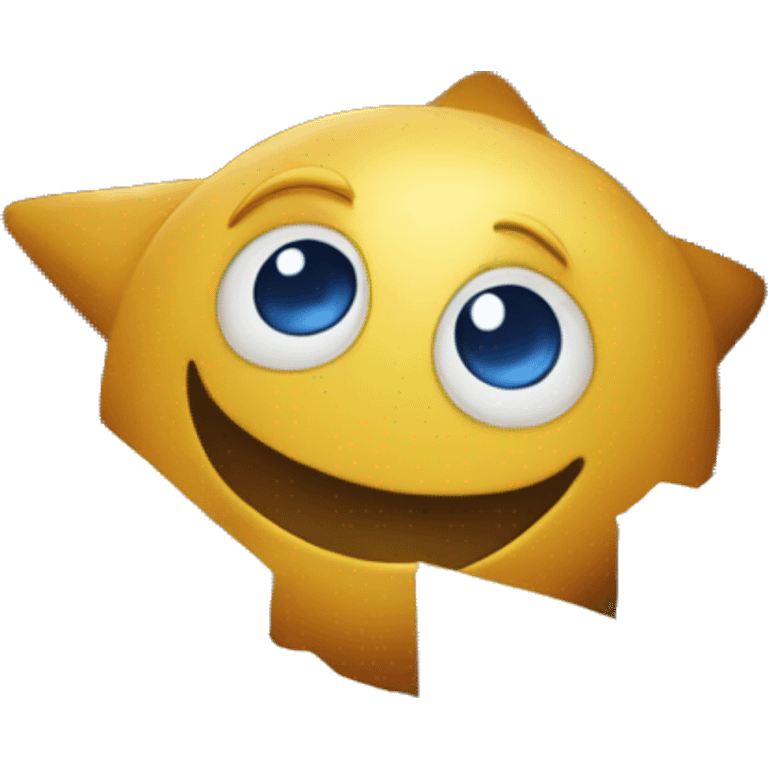 Anthropomorphic Star with eyes and mouth in transport box emoji