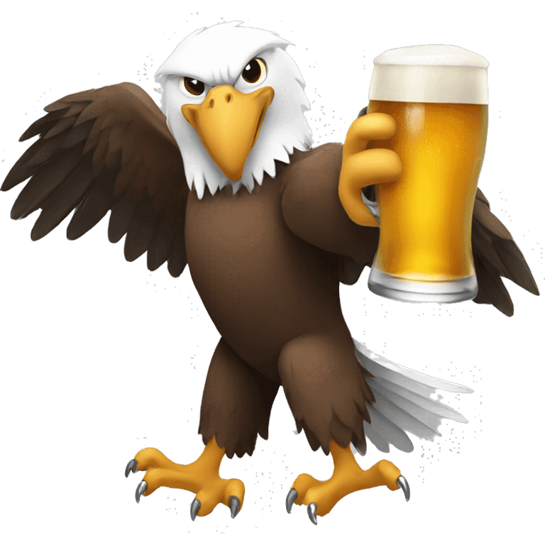 eagle drinking beers  emoji