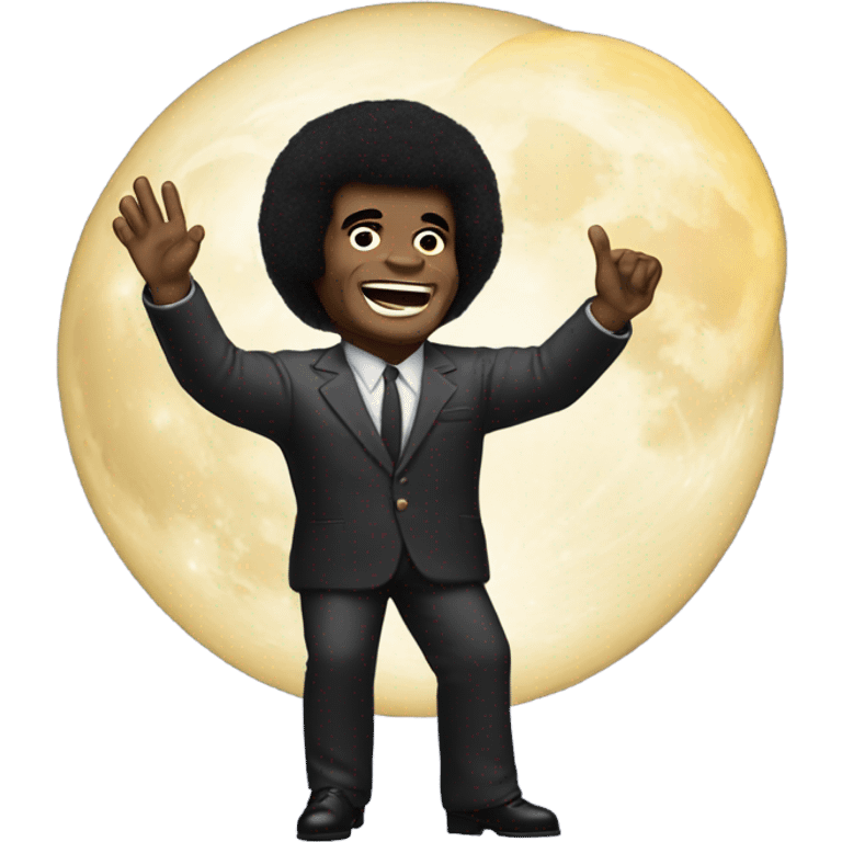 James brown holding a moon above his head emoji