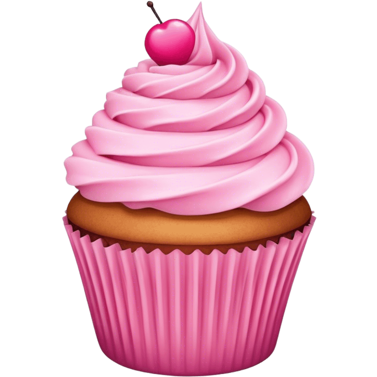 Cupcake with pink icing emoji