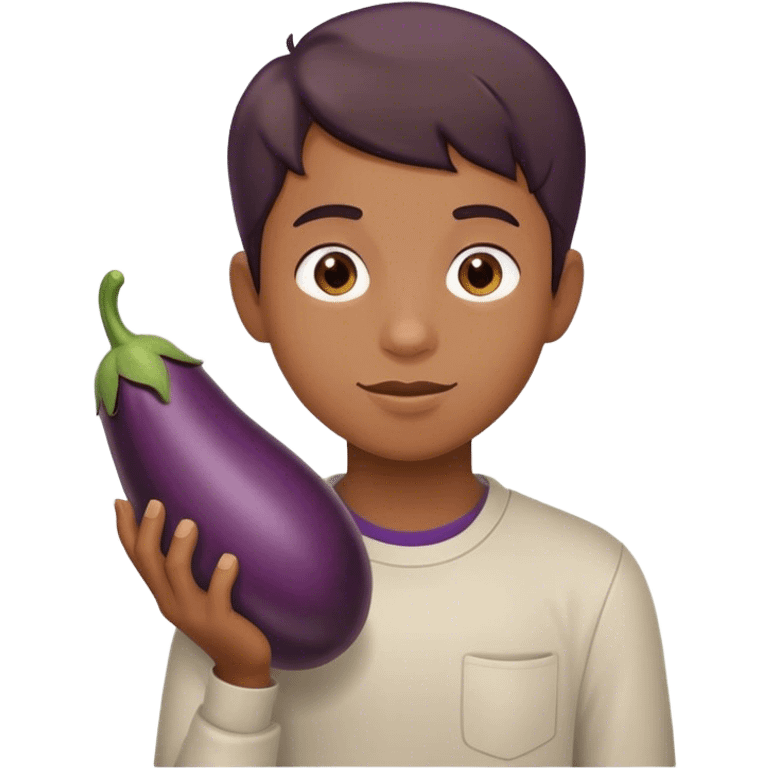 boy with eggplant emoji