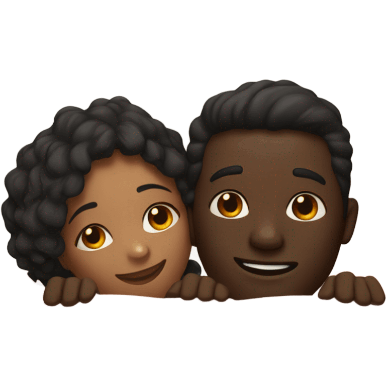 Laying next to girlfriend intimately dark skin couple realistic emoji