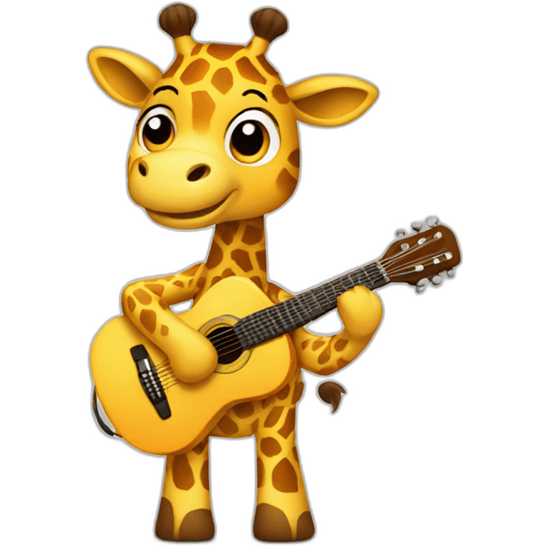 Giraffe playing guitar emoji